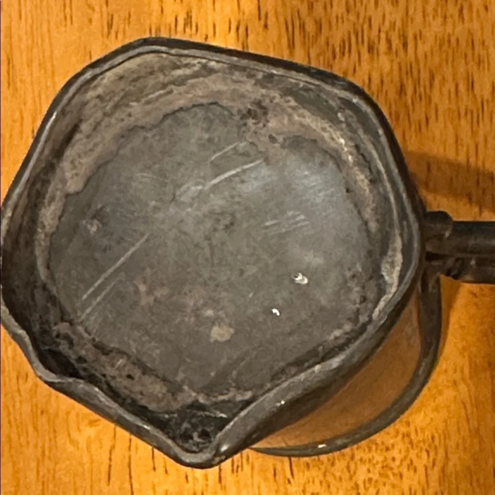 Vintage Pewter Mug with Ornate Handle. Small 3”.
